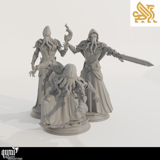 Tabletop RPG Miniature Ascended Flayers of Hendrak - 32mm 75mm Qumi - DM Stash Quality Miniatures - Qumi Wargaming Mini Model Figure