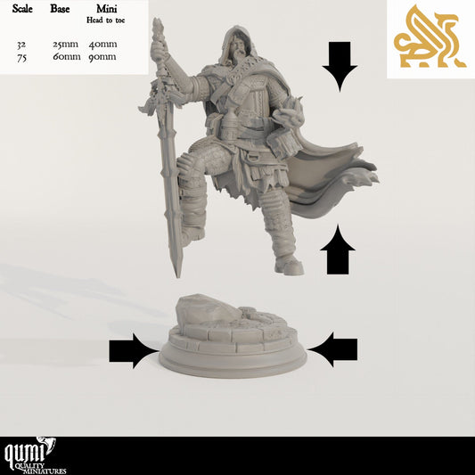 Tabletop RPG Miniature Ator 32mm 75mm Qumi - DM Stash Quality Miniatures - Qumi Wargaming Mini Model Figure