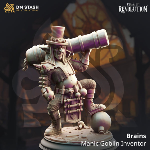 Tabletop Goblin Erfinder Brains32mm 75mm DM Stash