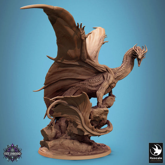 Tabletop RPG Miniature Copper Dragon - 32mm Qumi Rescale Miniatures Quality Miniatures - Qumi Wargaming Mini Model Figure
