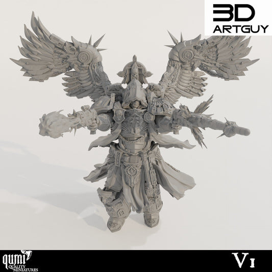 Tabletop RPG Miniature Cowled Angel - Qumi Quality Miniatures - Qumi Wargaming Mini Model Figure