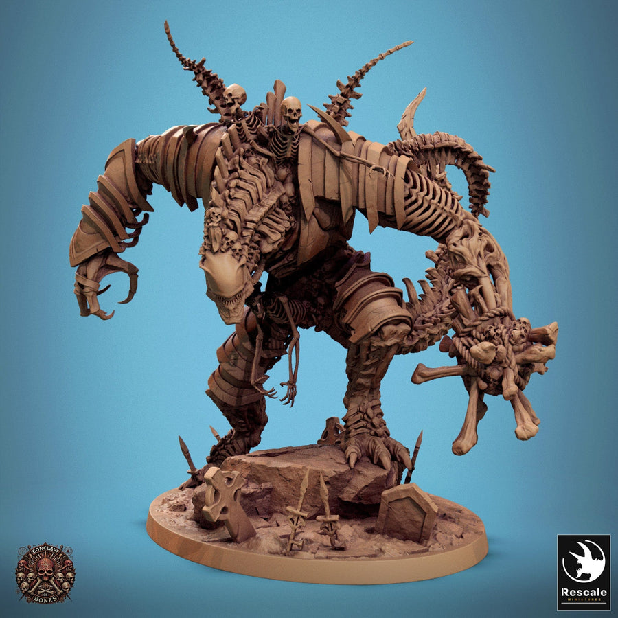 Monster Tabletop Miniature - Cursed Colossus by Qumi, 3D printed resin tabletop miniature for RPGs, wargaming and painting