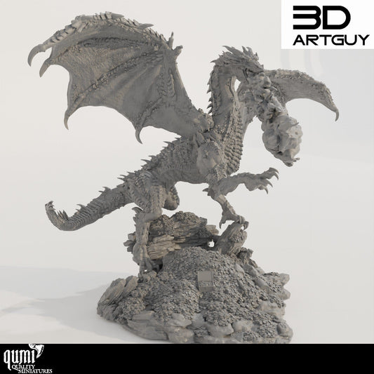 Tabletop RPG Miniature Dragon Diorama - Size XL - Qumi Quality Miniatures - Qumi Wargaming Mini Model Figure
