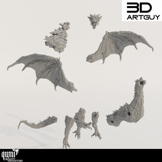 Tabletop RPG Miniature Dragon - Size XL - Qumi Quality Miniatures - Qumi Wargaming Mini Model Figure