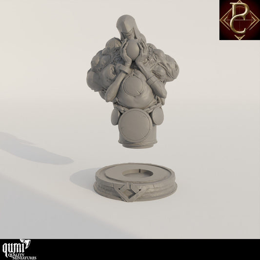 Tabletop RPG Miniature Drenial and Bermegoth Bust - 75mm 110mm Qumi - Parasite Collectibles Quality Miniatures - Qumi Wargaming Mini Model Figure