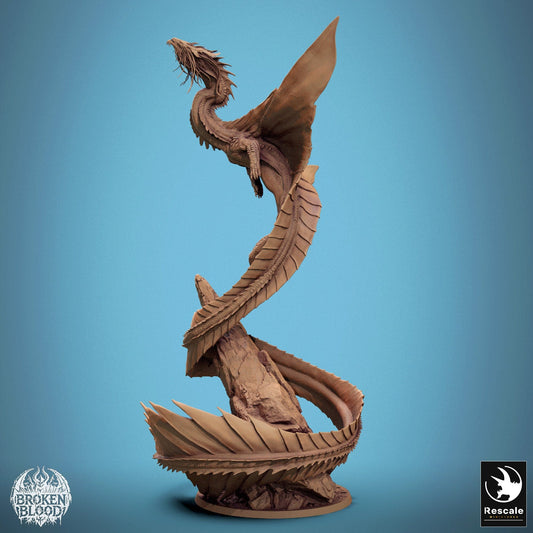 Tabletop RPG Miniature Gold Dragon - 32mm Qumi Rescale Miniatures Quality Miniatures - Qumi Wargaming Mini Model Figure