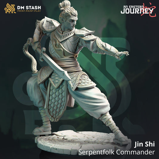 Tabletop RPG Miniature Jin Shi - 32mm 75mm Qumi DM Stash Quality Miniatures - Qumi Wargaming Mini Model Figure