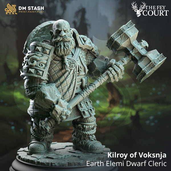 Fantasy Zwerg Kleriker Miniatur Kilroy 32mm 75mm Qumi DM Stash