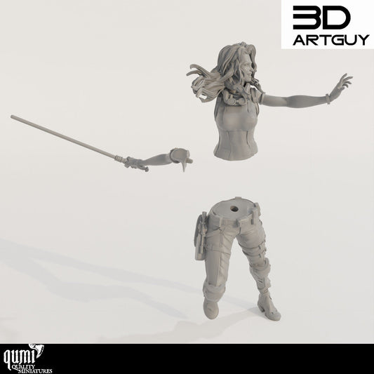 Tabletop RPG Miniature Maria Jacobs - 3D ArtGuy - Qumi Quality Miniatures - Qumi Wargaming Mini Model Figure