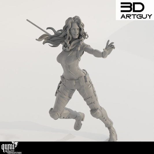 Tabletop RPG Miniature Maria Jacobs - 3D ArtGuy - Qumi Quality Miniatures - Qumi Wargaming Mini Model Figure