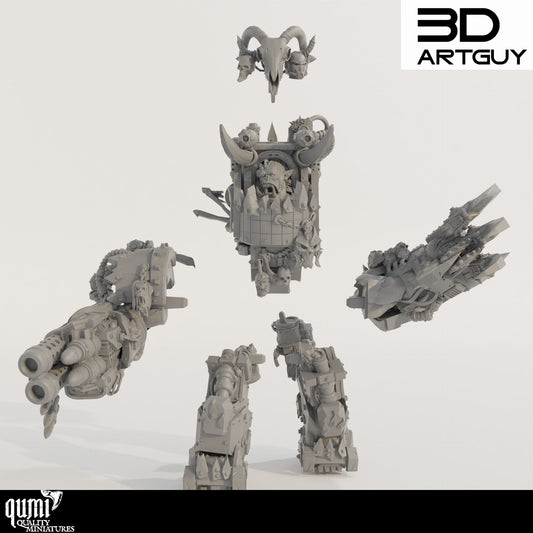 Tabletop RPG Miniature Orc King - Qumi Quality Miniatures - Qumi Wargaming Mini Model Figure