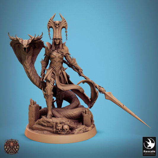 Tabletop RPG Miniature Queen Sanake 32mm Qumi Rescale Miniatures Quality Miniatures - Qumi Wargaming Mini Model Figure
