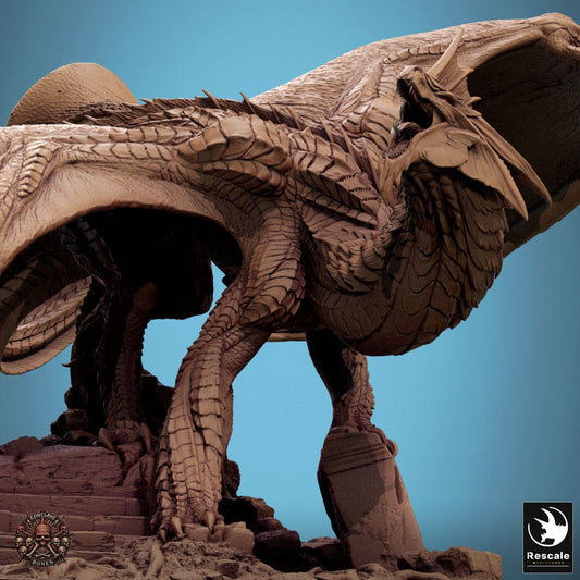 Tabletop RPG Miniature Silver Dragon - 32mm Qumi Rescale Miniatures Quality Miniatures - Qumi Wargaming Mini Model Figure