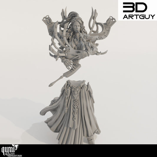 Tabletop RPG Miniature Space Elf Musician - Qumi Quality Miniatures - Qumi Wargaming Mini Model Figure