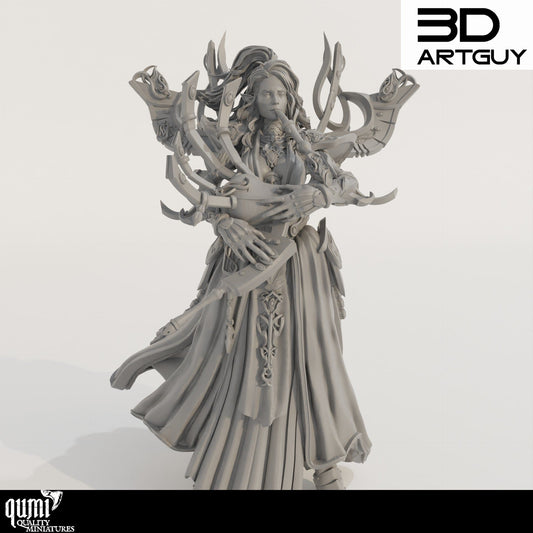 Tabletop RPG Miniature Space Elf Musician - Qumi Quality Miniatures - Qumi Wargaming Mini Model Figure