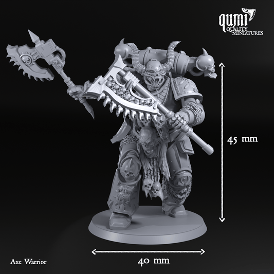 Tabletop RPG Miniature Space Warrior Lord Axe Warrior - Qumi Quality Miniatures - Qumi Wargaming Mini Model Figure