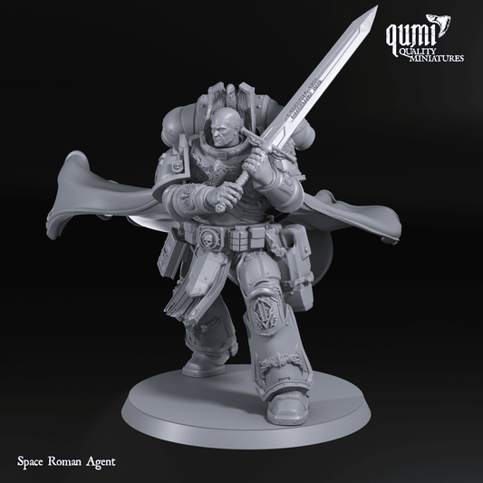 Tabletop RPG Miniature Space Warrior Lord Space Agent Roman Quality Miniatures - Qumi Wargaming Mini Model Figure