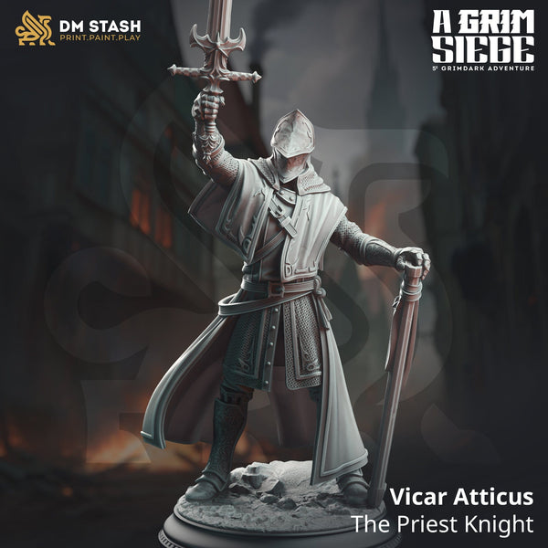 Menschlicher Ritter Tabletop-Miniatur – Vicar | Qumi