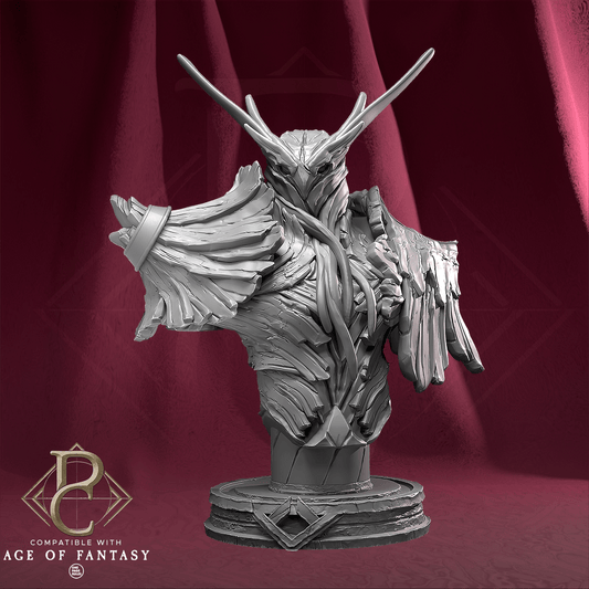 The Verdant Sentinel Bust - 75mm 110mm Tabletop RPG Mini - Qumi - Parasite Collectibles Quality Miniatures - Qumi Wargaming Mini Model Figure