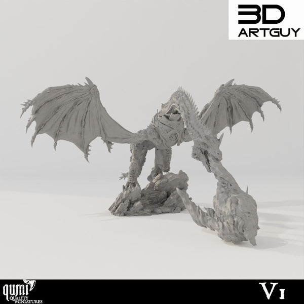 Drachenfigur Gepanzerter Drache Qumi 3D ArtGuy
