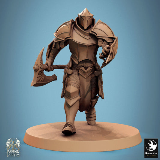 Tabletop RPG Miniature Aeterna Infantry Soldier - 32mm Qumi - Rescale Miniatures V1 Axe Run Quality Miniatures - Qumi Wargaming Mini Model Figure