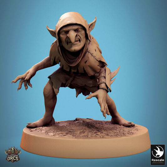 Tabletop RPG Miniature Goblin - 32mm Qumi Rescale Miniatures V1 Goblin Stance A Quality Miniatures - Qumi Wargaming Mini Model Figure