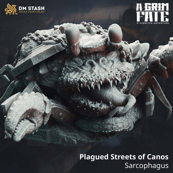 Plagued Streets of Canos - Sarcophagus - Tabletop RPG Mini - Qumi - DM Stash