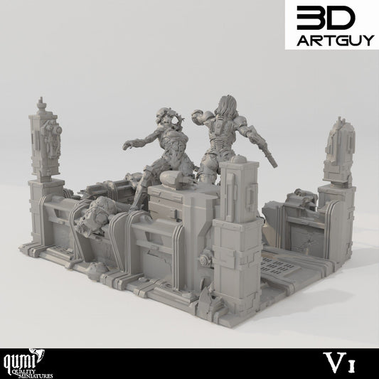 Tabletop RPG Miniature Space Commander Diorama - Qumi V1 Quality Miniatures - Qumi Wargaming Mini Model Figure