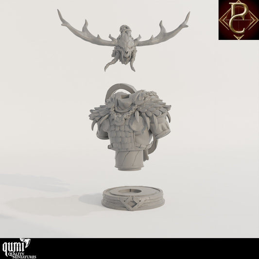 Worfar Bust - 32mm Tabletop RPG Mini - Qumi - Parasite Collectibles Quality Miniatures - Qumi Wargaming Mini Model Figure
