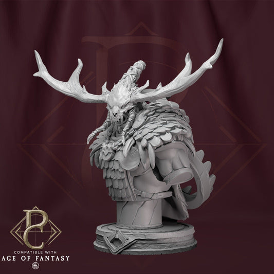 Worfar Bust - 32mm Tabletop RPG Mini - Qumi - Parasite Collectibles Quality Miniatures - Qumi Wargaming Mini Model Figure