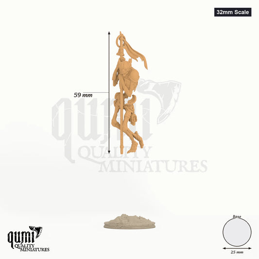 Custos Purgatorii 32mm Scale - colour-coded parts render, 59 mm tall, 1 body part, 25 mm round base