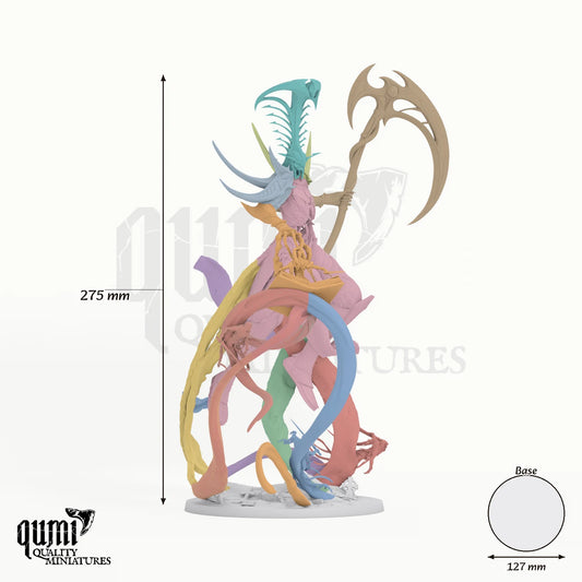Velkaran the Fallen tabletop miniature - 273 mm tall, 127 mm base, 19+2 part assembly - Rescale Miniatures 3D print by Qumi