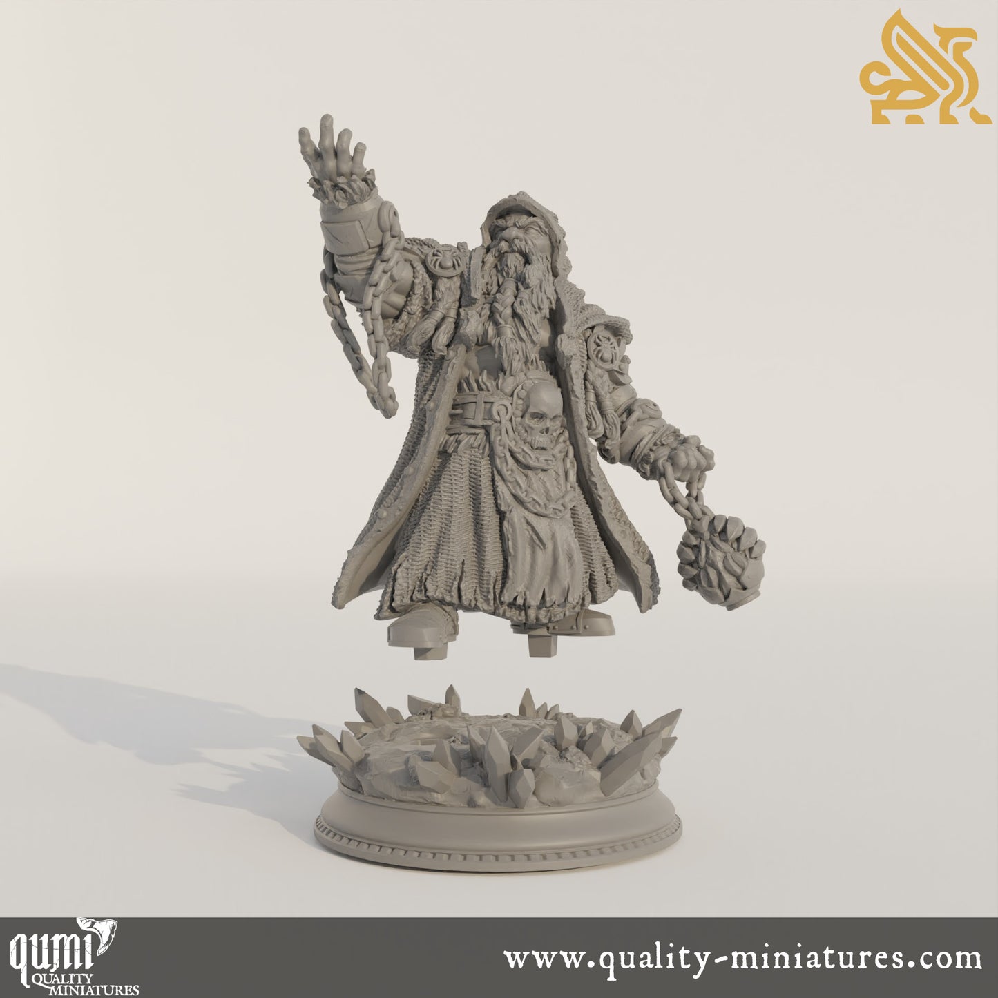 Dorgrid Darnane - Dark Dwarf Rune Sorcerer - 32mm 75mm Tabletop RPG Mini - Qumi - DM Stash