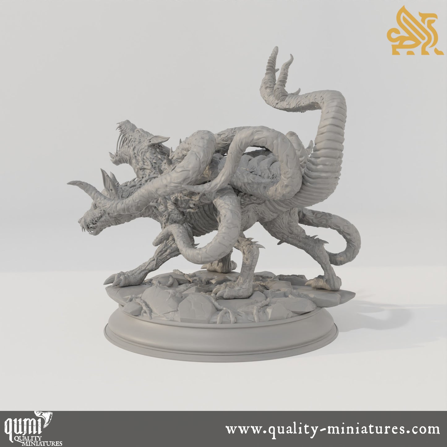 Aberrant Hellhounds - 32mm 75mm Tabletop RPG Mini - Qumi - DM Stash Quality Miniatures - Qumi