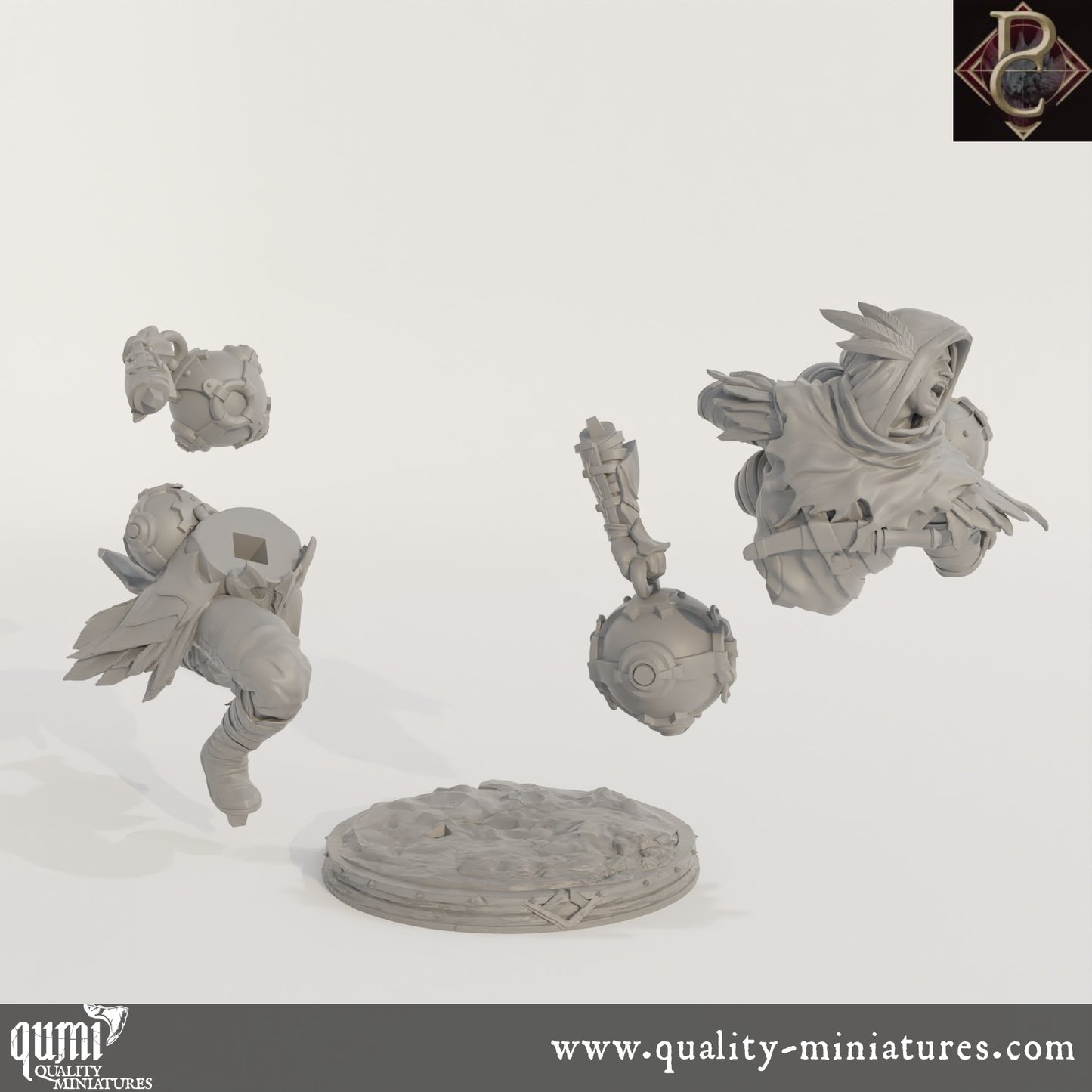 Aerithrian Wind Defender - 32mm Tabletop RPG Mini - up to L Size - Qumi - Parasite Collectibles Quality Miniatures - Qumi