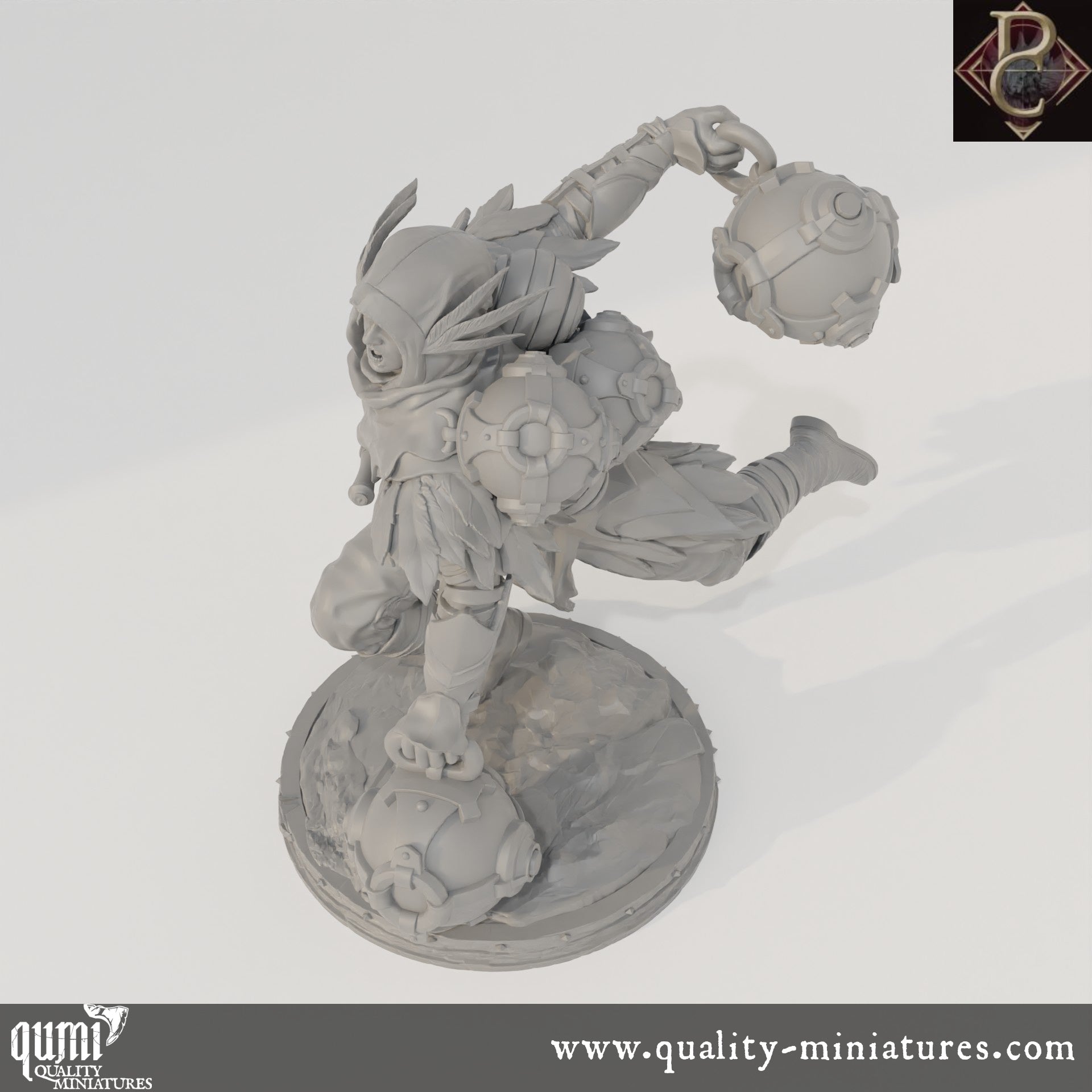 Aerithrian Wind Defender - 32mm Tabletop RPG Mini - up to L Size - Qumi - Parasite Collectibles Quality Miniatures - Qumi