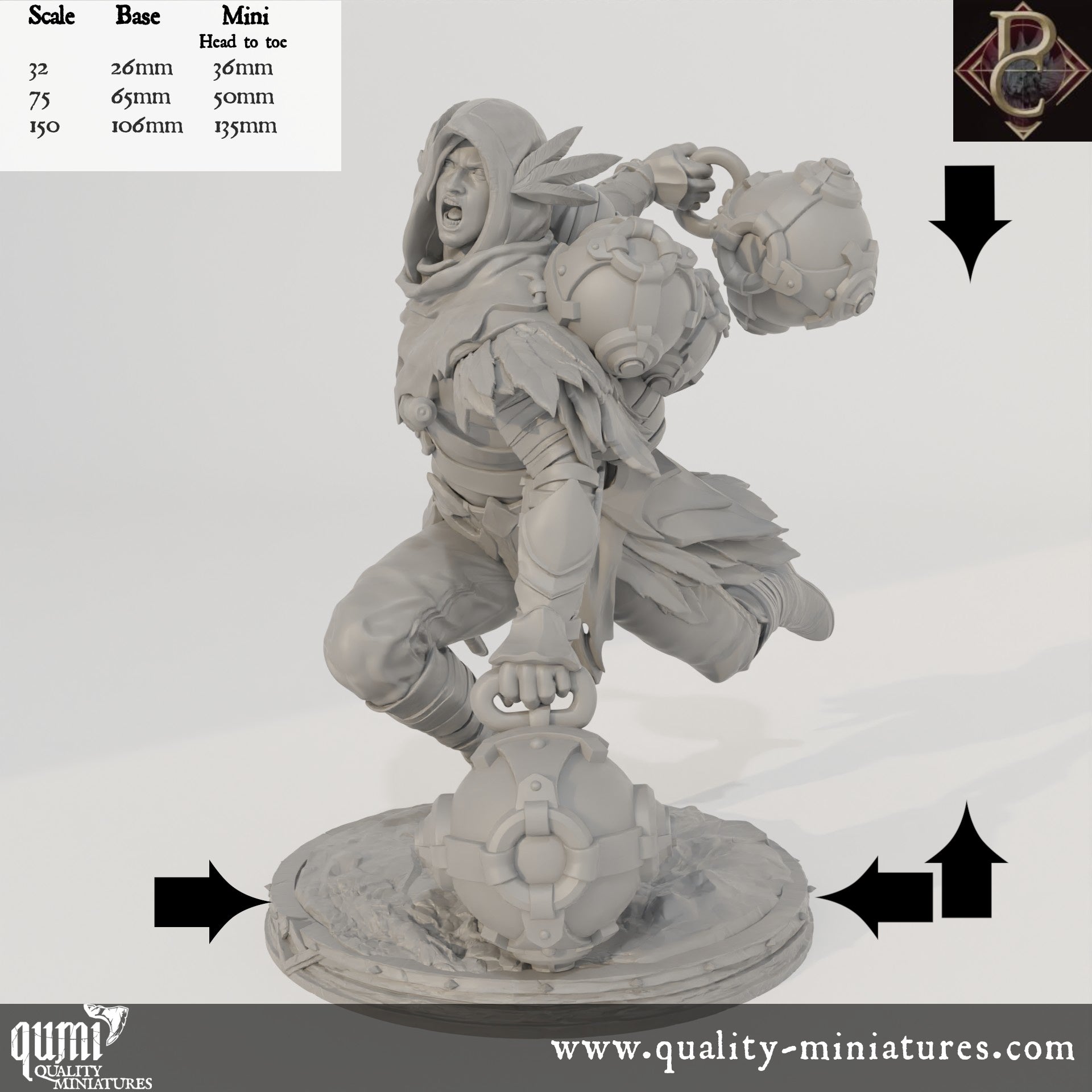 Aerithrian Wind Defender - 32mm Tabletop RPG Mini - up to L Size - Qumi - Parasite Collectibles Quality Miniatures - Qumi