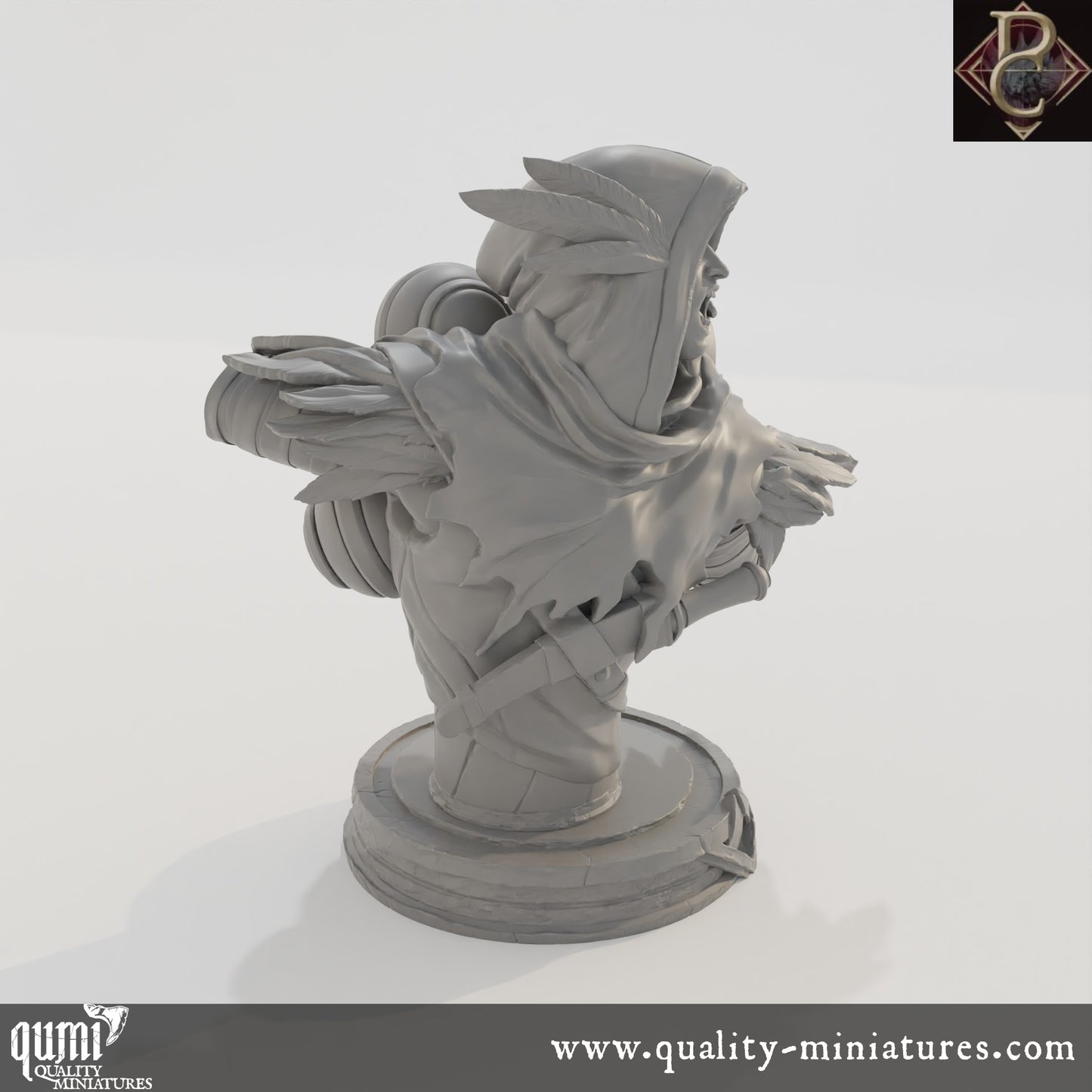 Aerithrian Wind Defender Bust - 32mm Tabletop RPG Mini - Qumi - Parasite Collectibles Quality Miniatures - Qumi