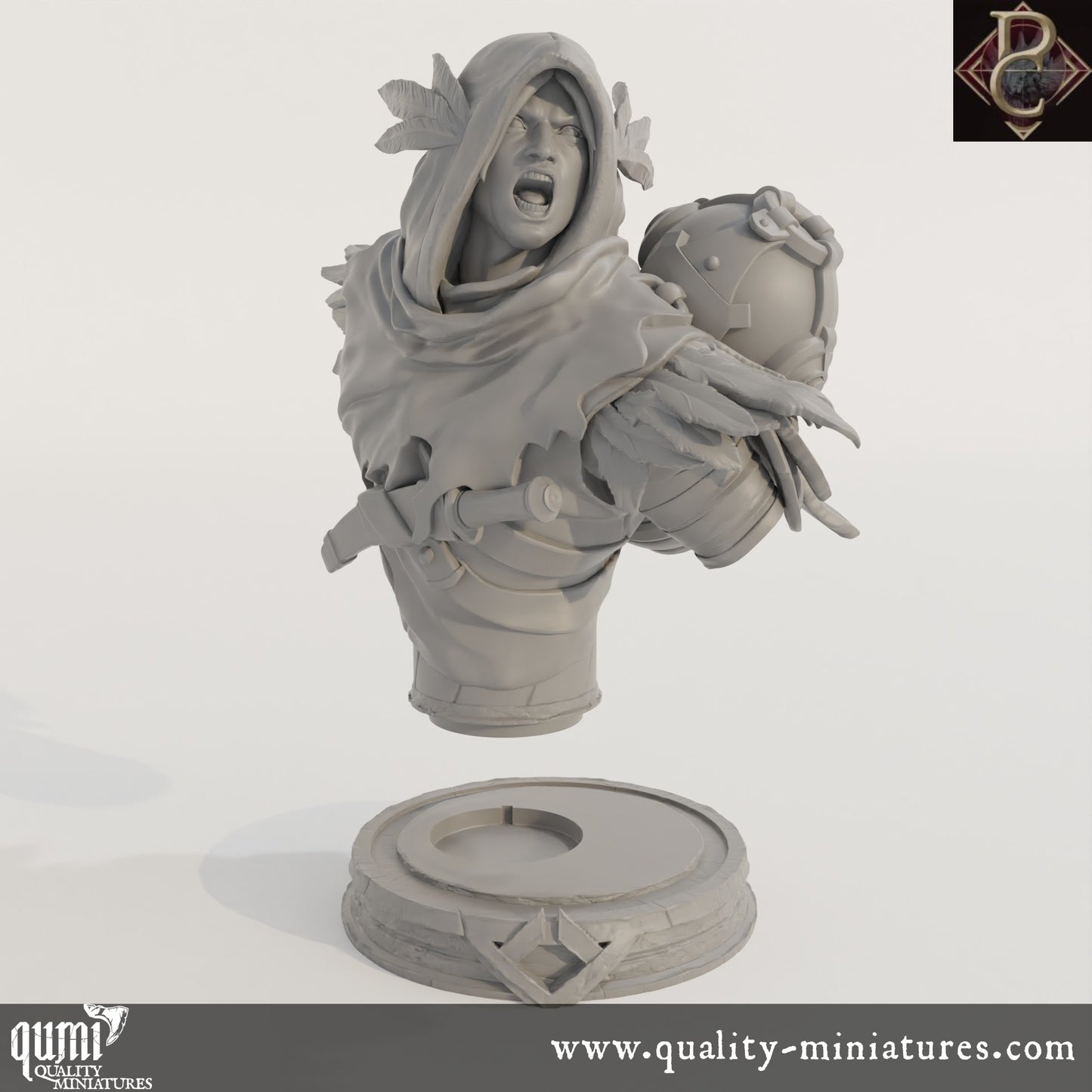 Aerithrian Wind Defender Bust - 32mm Tabletop RPG Mini - Qumi - Parasite Collectibles Quality Miniatures - Qumi