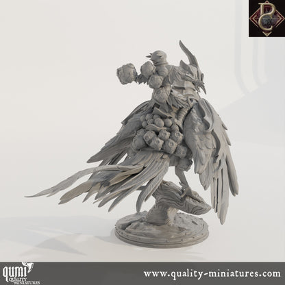 Aerithrian Wind Defender on Emberfinches - 32mm Tabletop RPG Mini - up to L Size - Qumi - Parasite Collectibles Quality Miniatures - Qumi