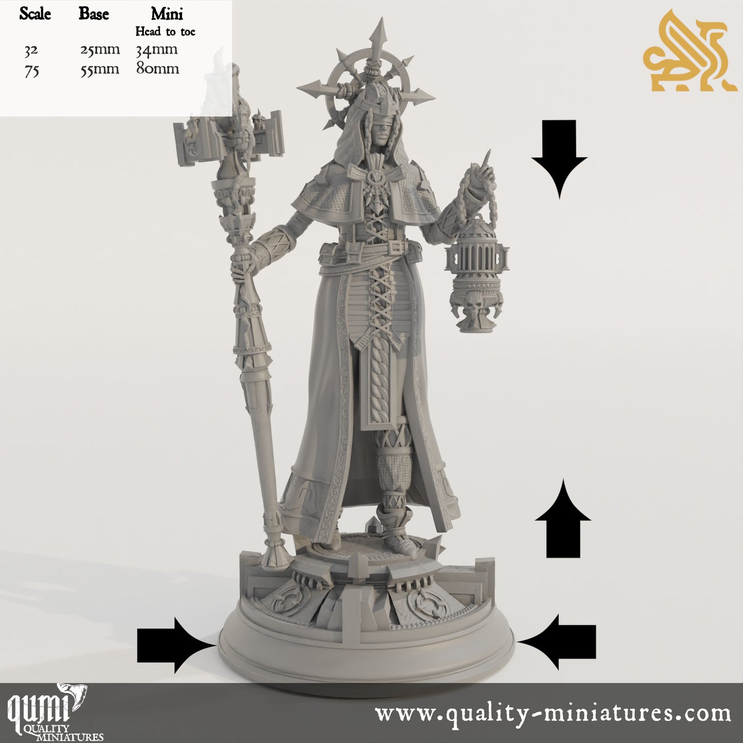 Amélie Saffron - Maiden Cleric - 32mm 75mm Tabletop RPG Mini - Qumi - DM Stash Quality Miniatures - Qumi