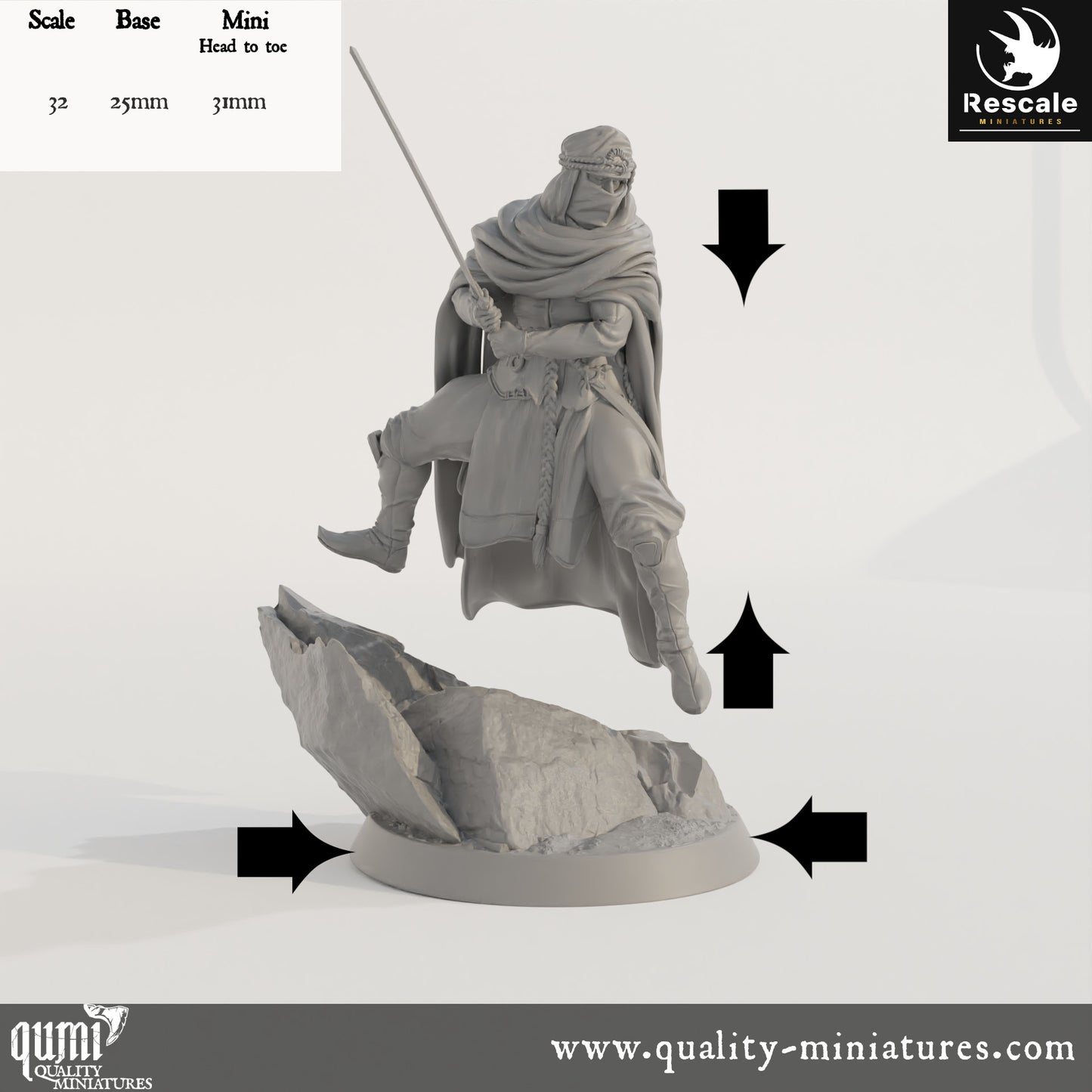 Ambush Soldier - Dinotopia - 32mm Tabletop RPG Mini - Qumi - Rescale Miniatures Quality Miniatures - Qumi