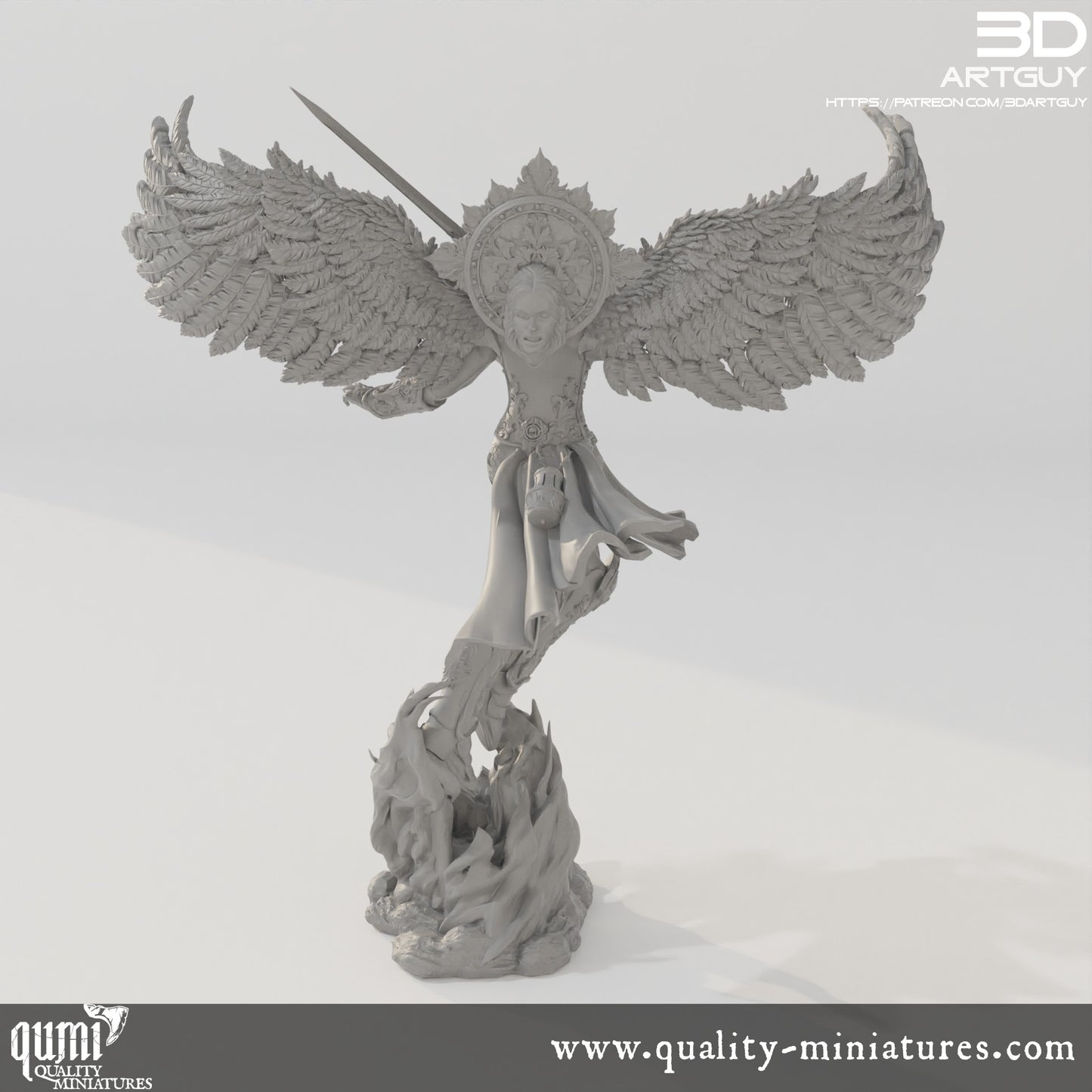 Arch Angel - 32mm Tabletop RPG Mini - Qumi - Quality Miniatures - Qumi - 28mm Maßstab, 28mm scale, 32mm Maßstab, 32mm scale, 3D printed wargaming accessories, tabletop miniatures