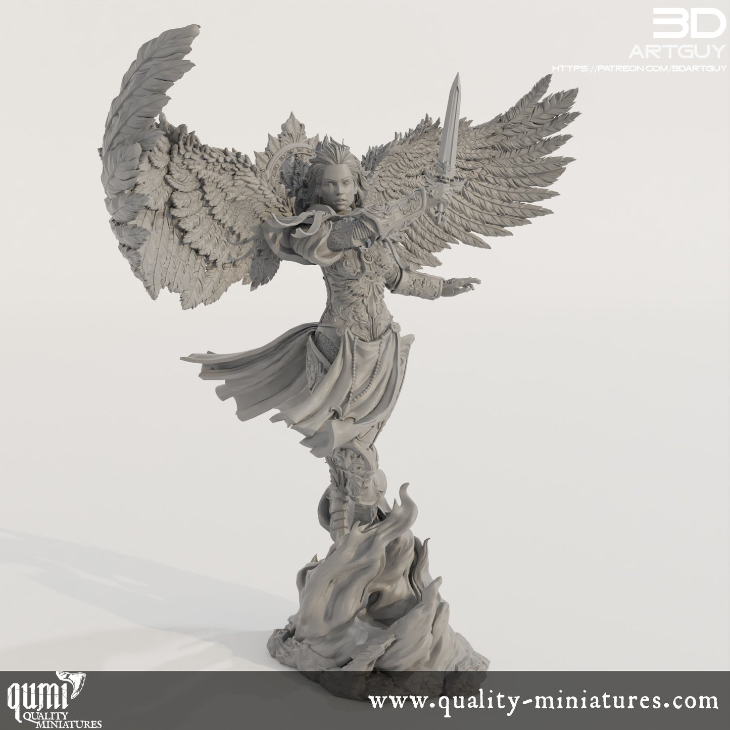 Arch Angel - 32mm Tabletop RPG Mini - Qumi - Quality Miniatures - Qumi - 28mm Maßstab, 28mm scale, 32mm Maßstab, 32mm scale, 3D printed wargaming accessories, tabletop miniatures