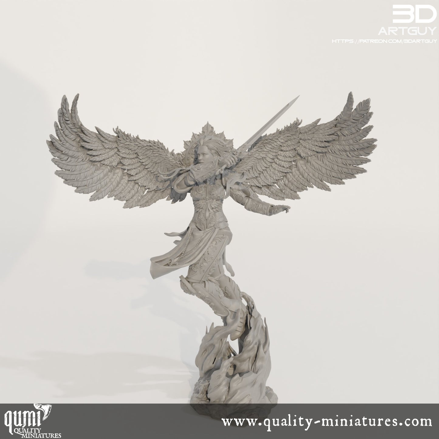 Arch Angel - 32mm Tabletop RPG Mini - Qumi - Quality Miniatures - Qumi - 28mm Maßstab, 28mm scale, 32mm Maßstab, 32mm scale, 3D printed wargaming accessories, tabletop miniatures