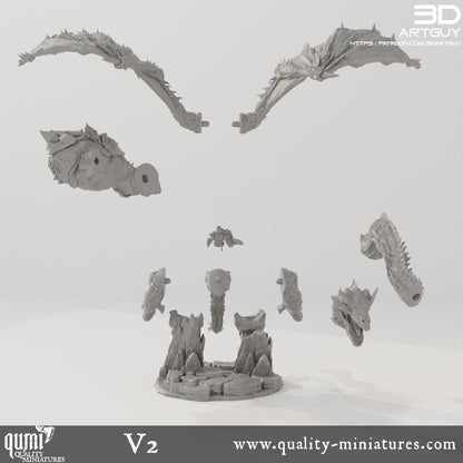 Armored Dragon - 32mm Tabletop RPG Mini - Qumi - 3D ArtGuy