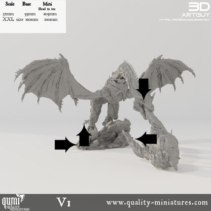 Armored Dragon - 32mm Tabletop RPG Mini - Qumi - 3D ArtGuy