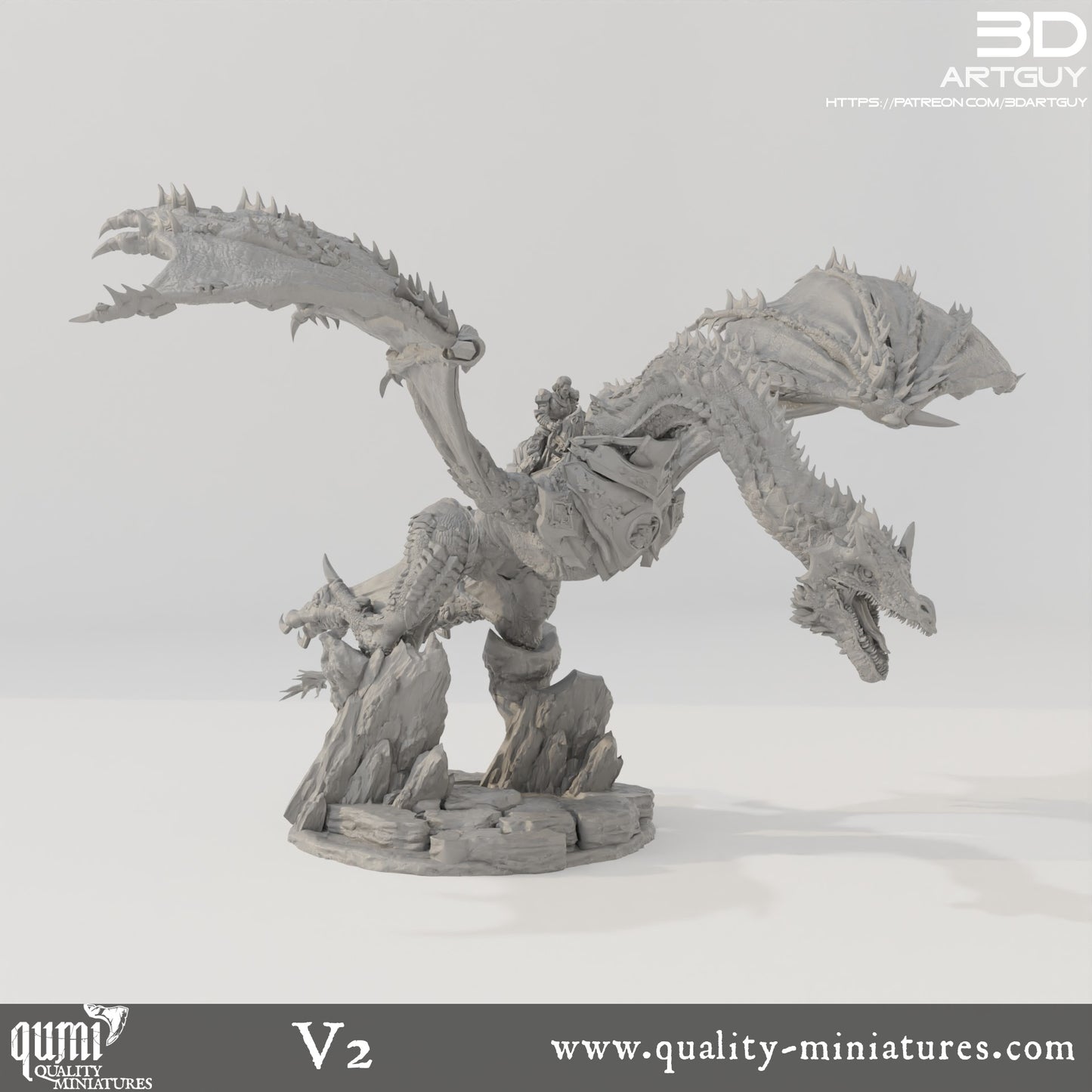 Armored Dragon - 32mm Tabletop RPG Mini - Qumi - 3D ArtGuy