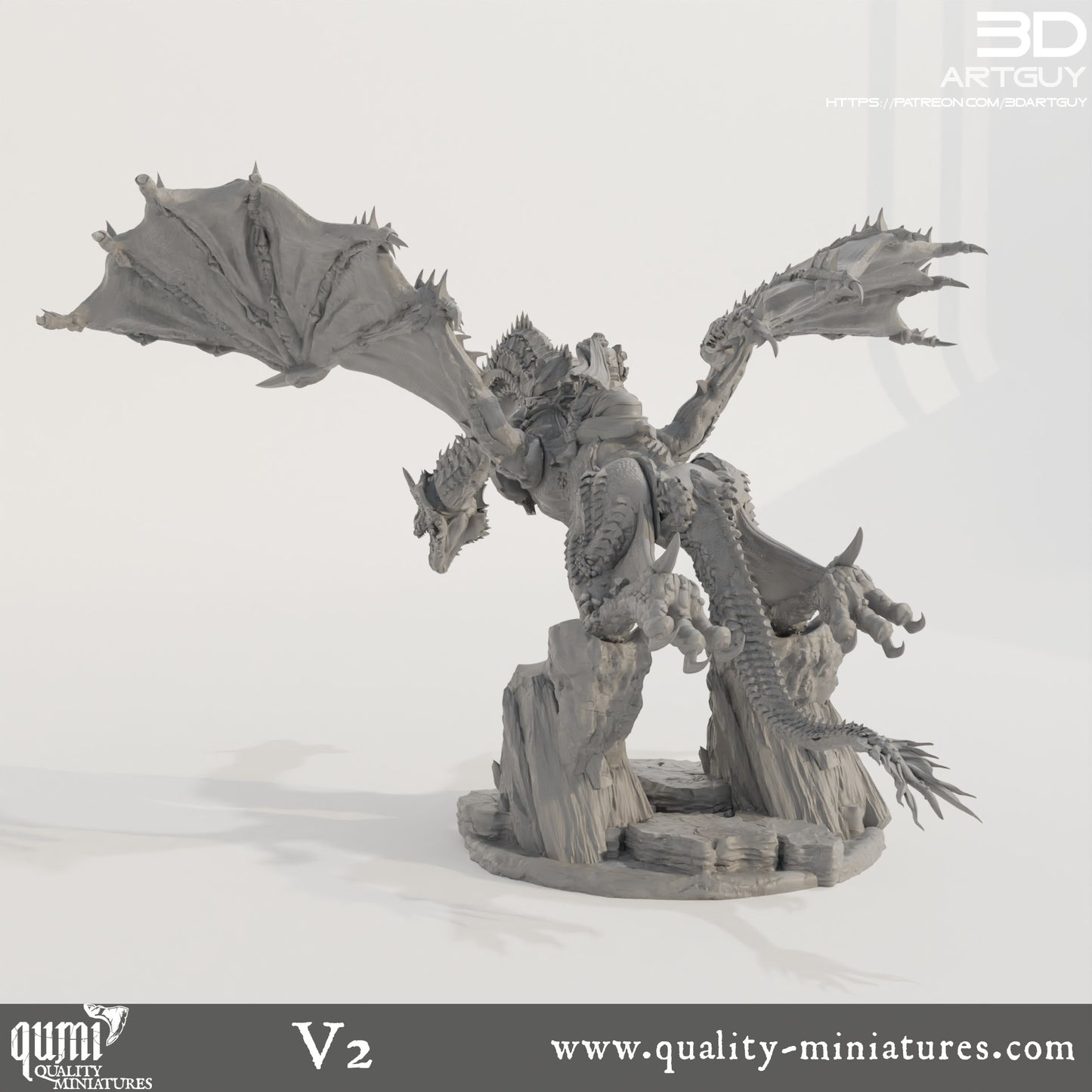 Armored Dragon - 32mm Tabletop RPG Mini - Qumi - 3D ArtGuy