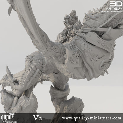 Armored Dragon - 32mm Tabletop RPG Mini - Qumi - 3D ArtGuy